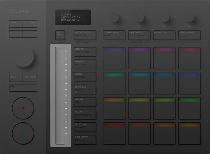 alphatheta-alphatheta-slab-serato-midi-controller-16-basinc-hassasiyetli-rgb-pad-usb-c-bus-power-ve-oled-ekranla-serato-studio-da-sampling-ve-performansi-sezgisel-kontrol-edin-asimetrik-e-ticaret-görsel2