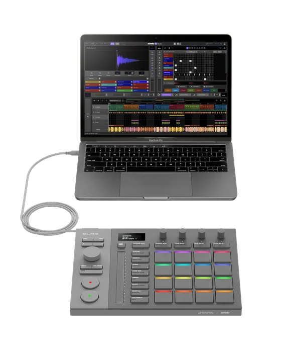 alphatheta-alphatheta-slab-serato-midi-controller-16-basinc-hassasiyetli-rgb-pad-usb-c-bus-power-ve-oled-ekranla-serato-studio-da-sampling-ve-performansi-sezgisel-kontrol-edin-asimetrik-e-ticaret-görsel4